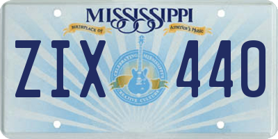MS license plate ZIX440