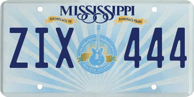 MS license plate ZIX444