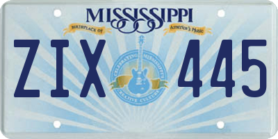 MS license plate ZIX445