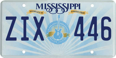 MS license plate ZIX446