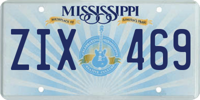 MS license plate ZIX469