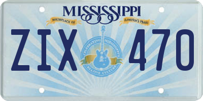 MS license plate ZIX470