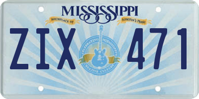 MS license plate ZIX471
