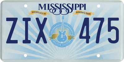MS license plate ZIX475