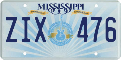 MS license plate ZIX476