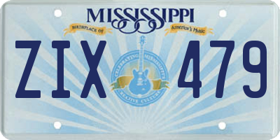 MS license plate ZIX479