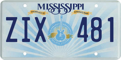 MS license plate ZIX481