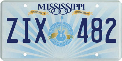 MS license plate ZIX482