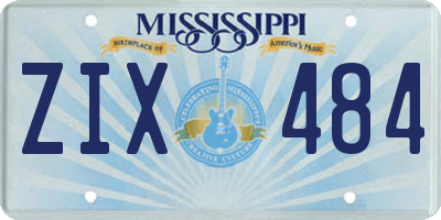 MS license plate ZIX484