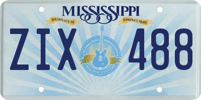 MS license plate ZIX488