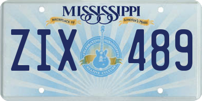 MS license plate ZIX489