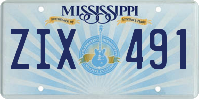 MS license plate ZIX491