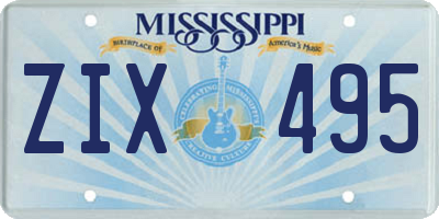 MS license plate ZIX495
