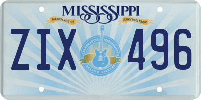 MS license plate ZIX496