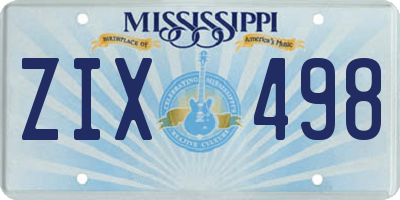 MS license plate ZIX498