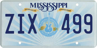 MS license plate ZIX499