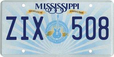 MS license plate ZIX508