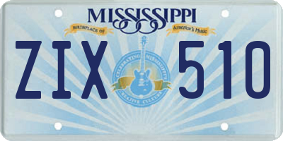 MS license plate ZIX510