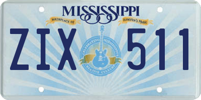 MS license plate ZIX511