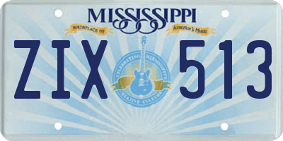 MS license plate ZIX513