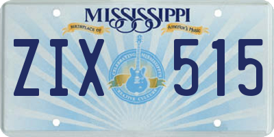 MS license plate ZIX515