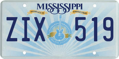MS license plate ZIX519