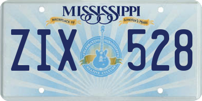 MS license plate ZIX528