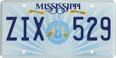 MS license plate ZIX529