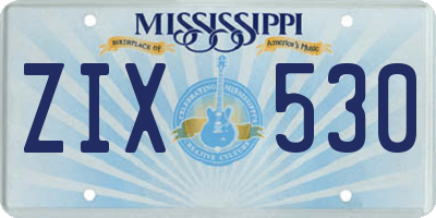 MS license plate ZIX530