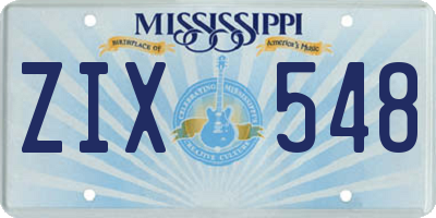MS license plate ZIX548