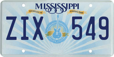 MS license plate ZIX549