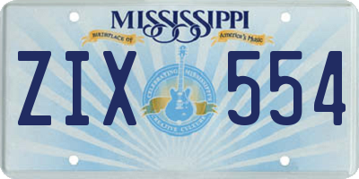 MS license plate ZIX554