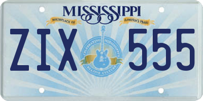 MS license plate ZIX555