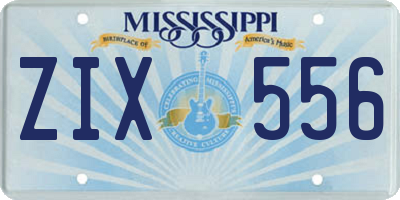 MS license plate ZIX556
