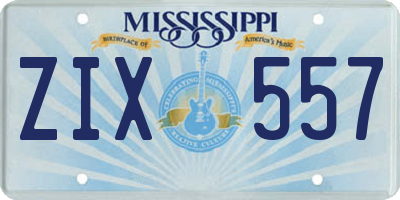MS license plate ZIX557