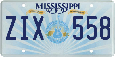 MS license plate ZIX558