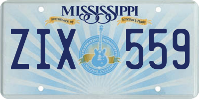 MS license plate ZIX559