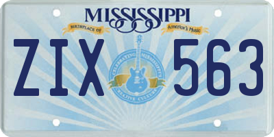 MS license plate ZIX563