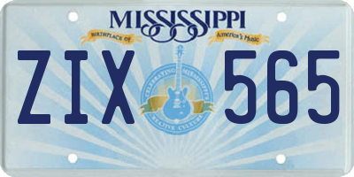 MS license plate ZIX565