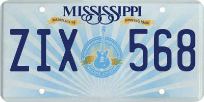 MS license plate ZIX568