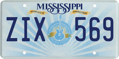 MS license plate ZIX569