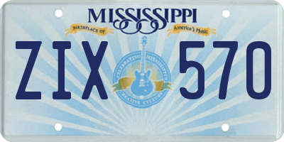 MS license plate ZIX570