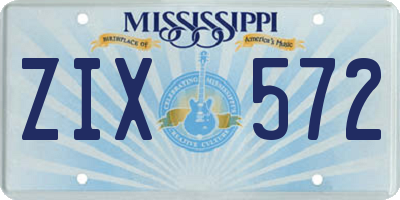 MS license plate ZIX572
