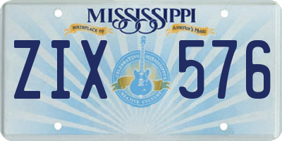 MS license plate ZIX576