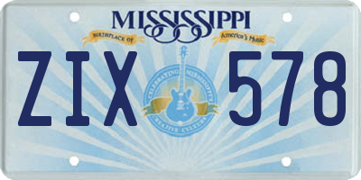 MS license plate ZIX578