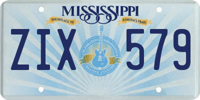 MS license plate ZIX579