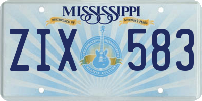 MS license plate ZIX583