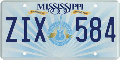 MS license plate ZIX584
