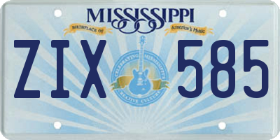 MS license plate ZIX585
