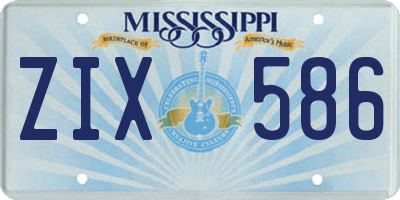 MS license plate ZIX586